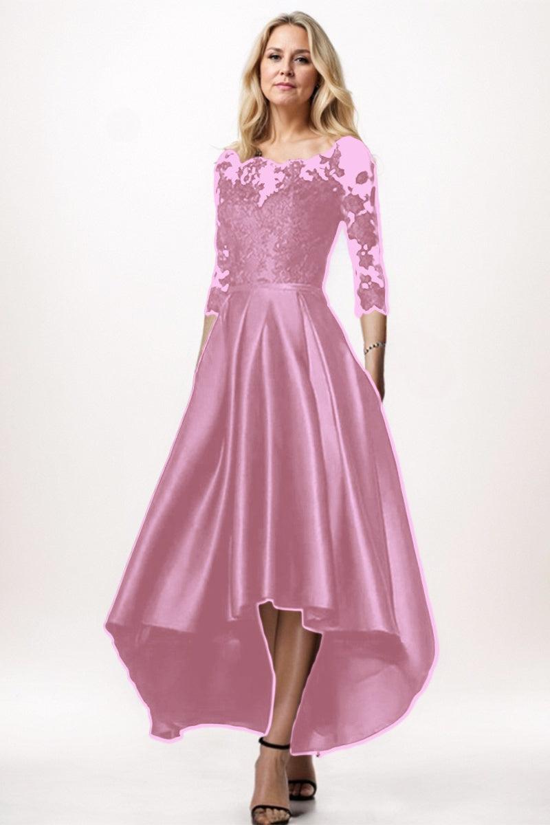 A-Line High-Low Satin Mother Dress CM0244