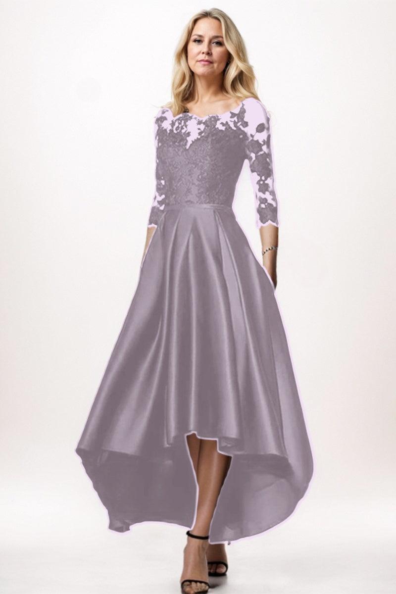A-Line High-Low Satin Mother Dress CM0244