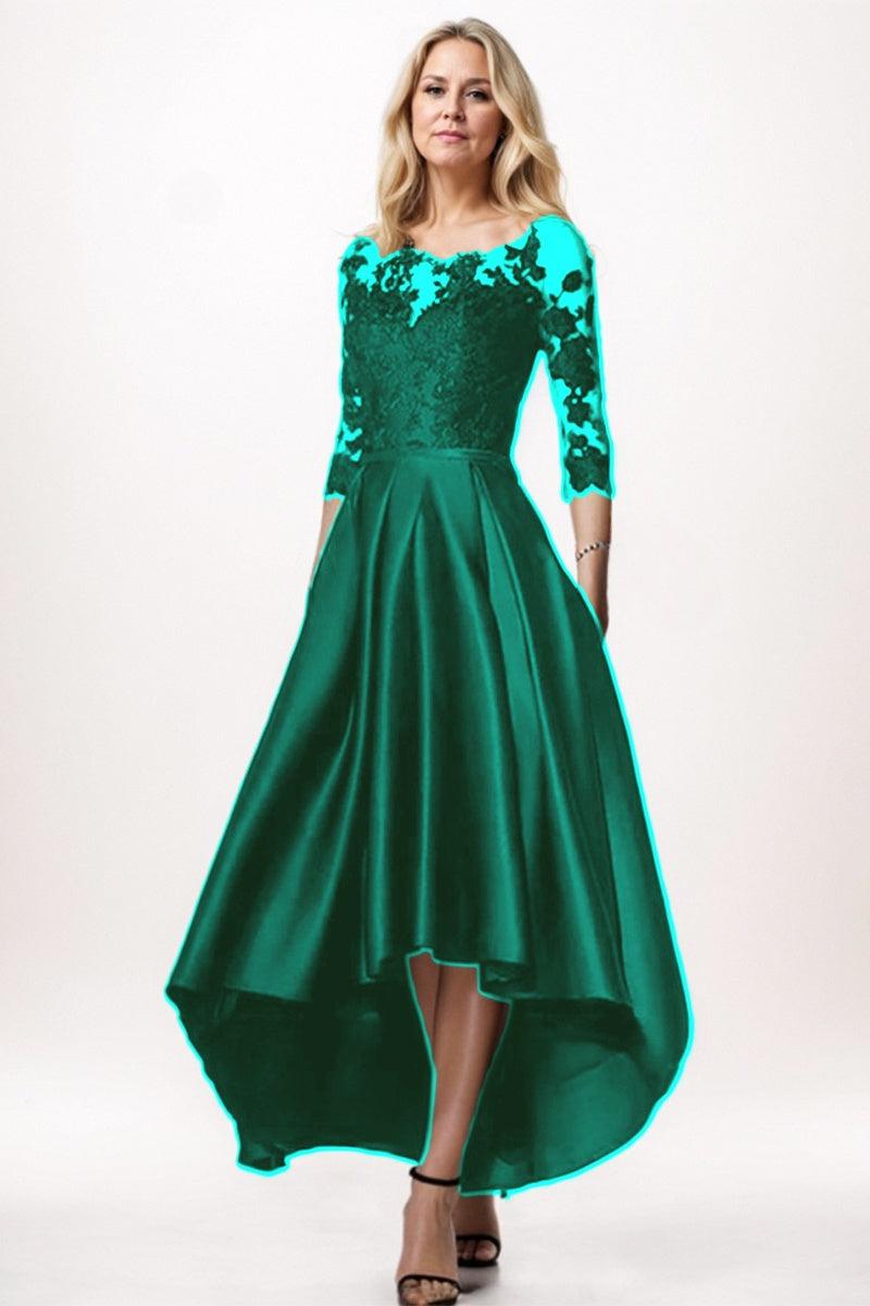 A-Line High-Low Satin Mother Dress CM0244