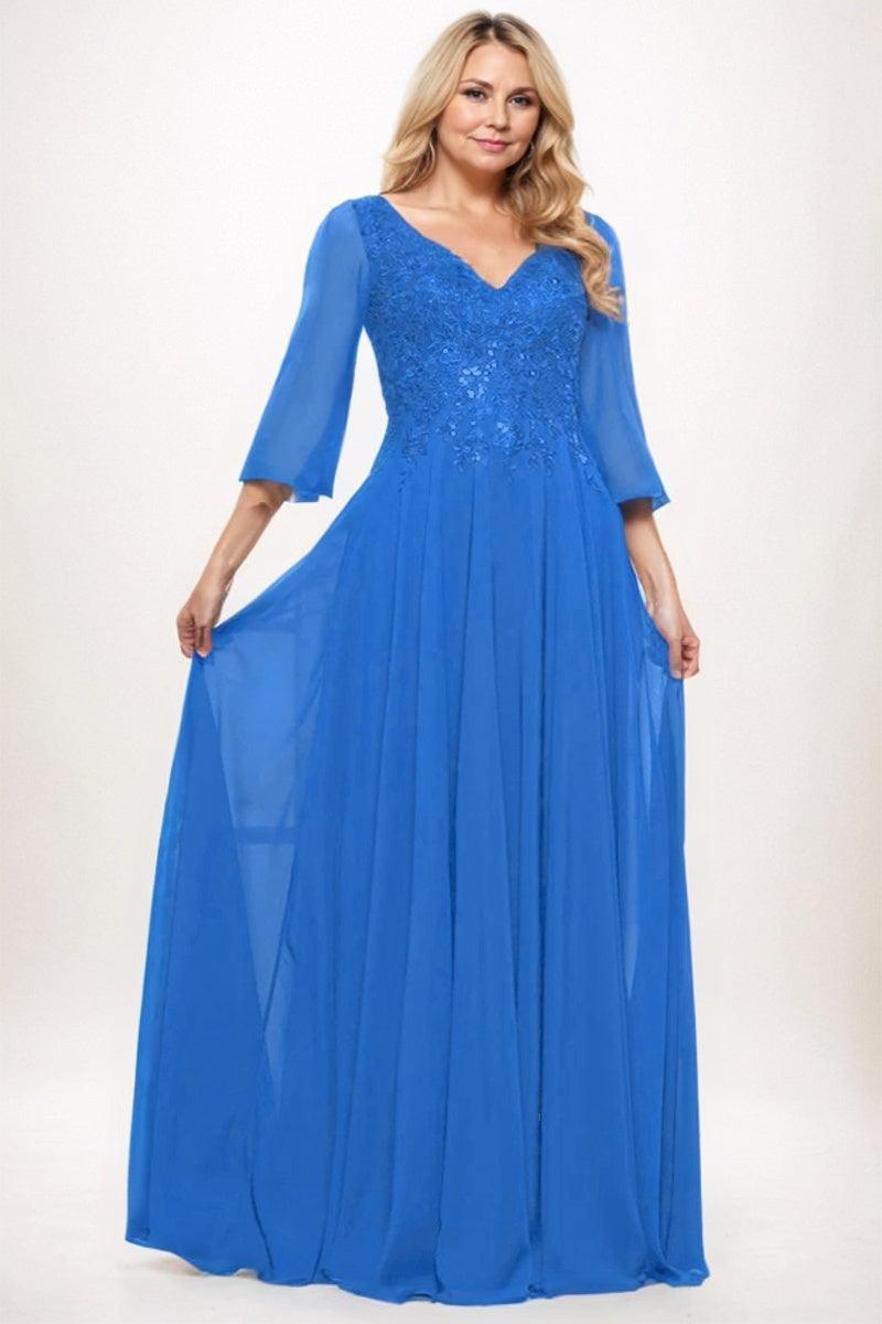 A-Line Maxi Chiffon Mother Dress CM0254
