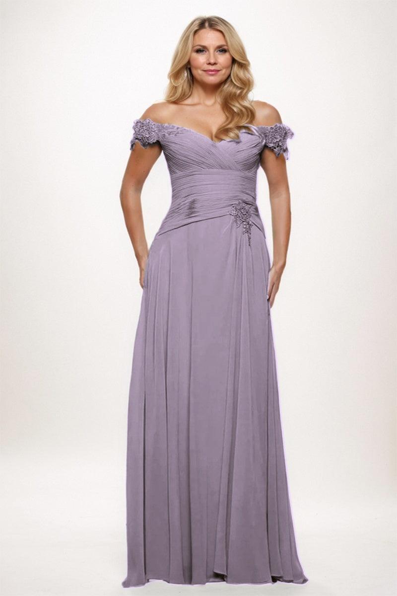 A-Line Maxi Chiffon Mother Dress CM0255