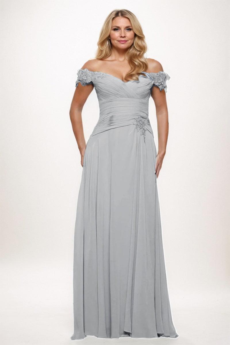 A-Line Maxi Chiffon Mother Dress CM0255
