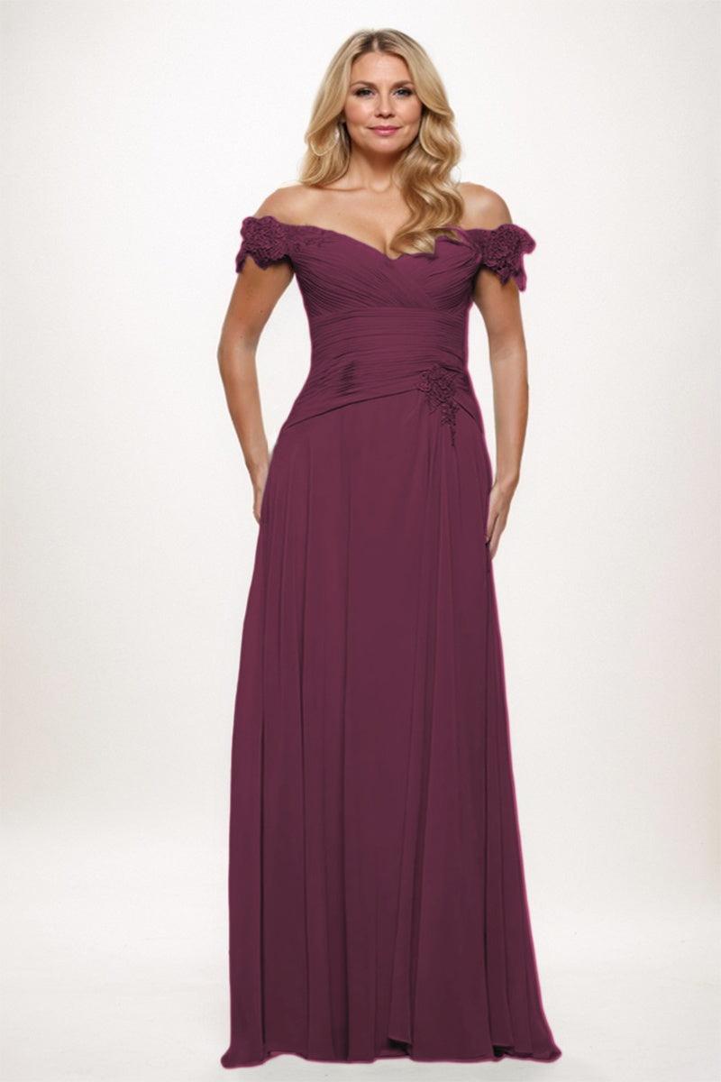 A-Line Maxi Chiffon Mother Dress CM0255