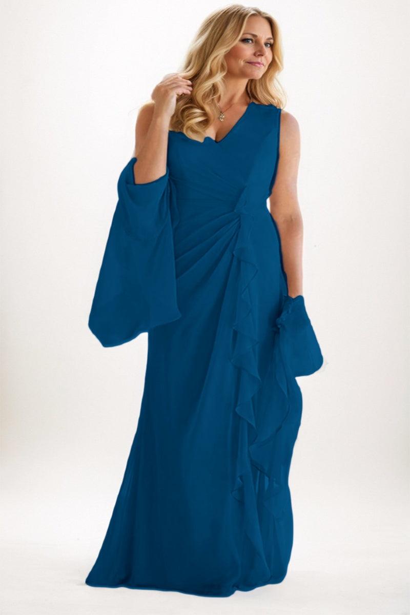 A-Line Maxi Chiffon Mother Dress CM0256