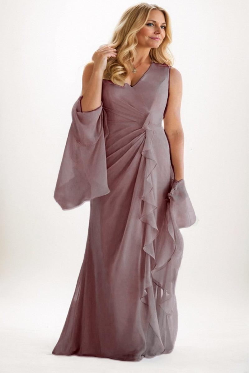 A-Line Maxi Chiffon Mother Dress CM0256