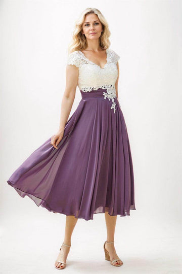 A-Line Midi Chiffon Mother Dress CM0258
