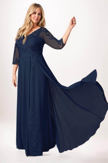 A-Line Maxi Chiffon Mother Dress CM0259