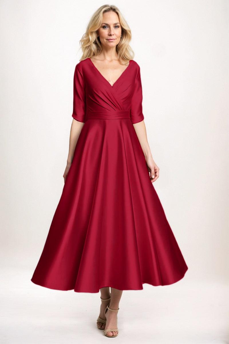 A-Line Midi Satin Mother Dress CM0261