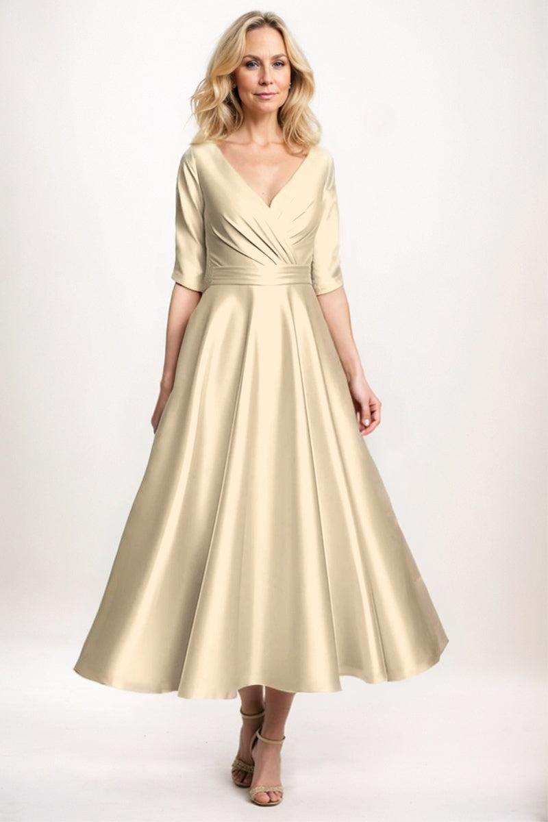 A-Line Midi Satin Mother Dress CM0261