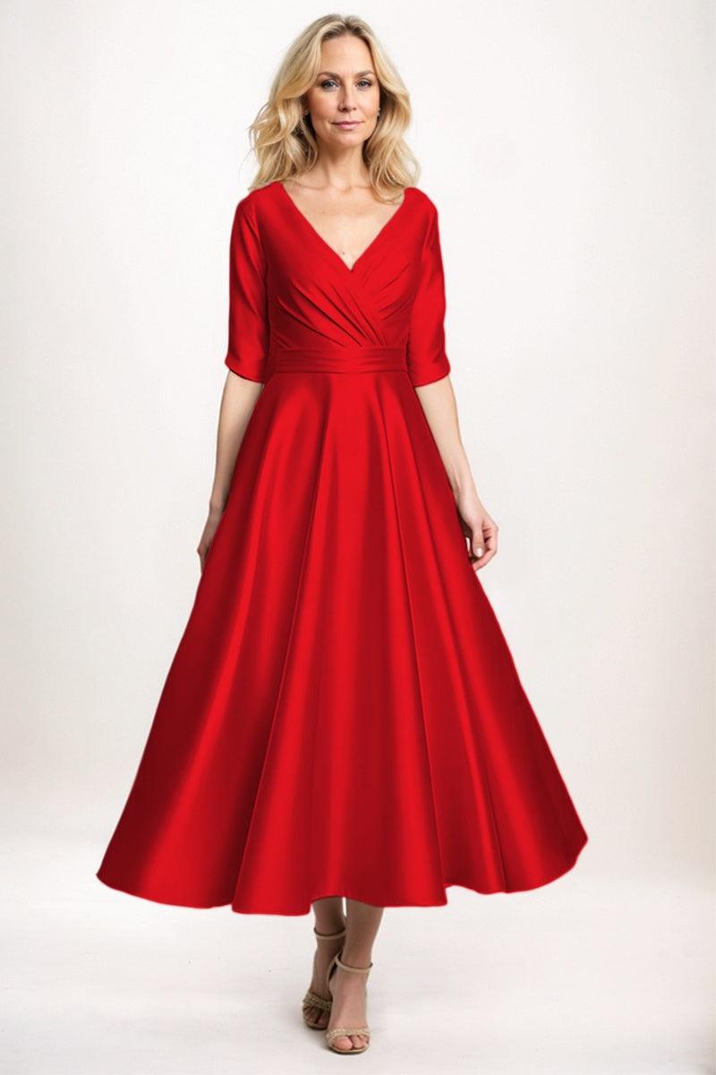 A-Line Midi Satin Mother Dress CM0261