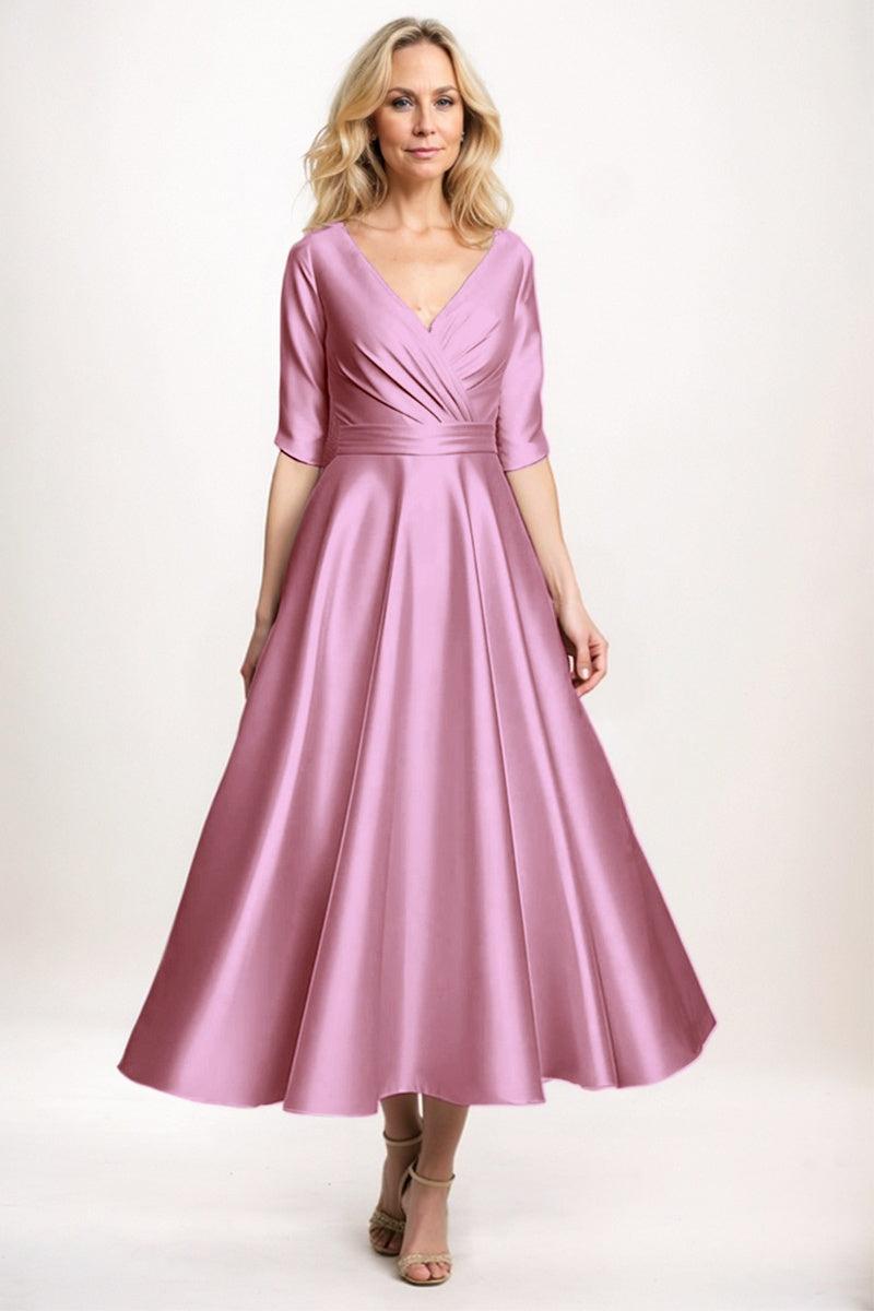 A-Line Midi Satin Mother Dress CM0261