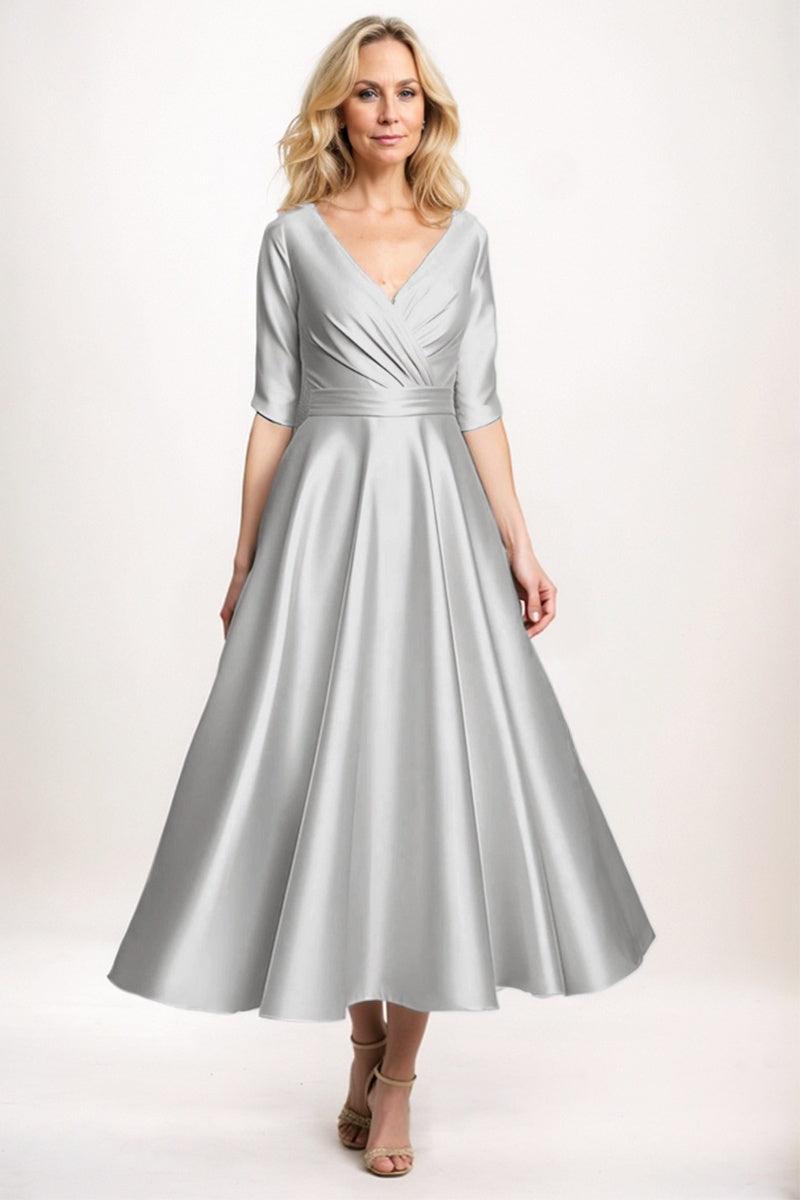 A-Line Midi Satin Mother Dress CM0261
