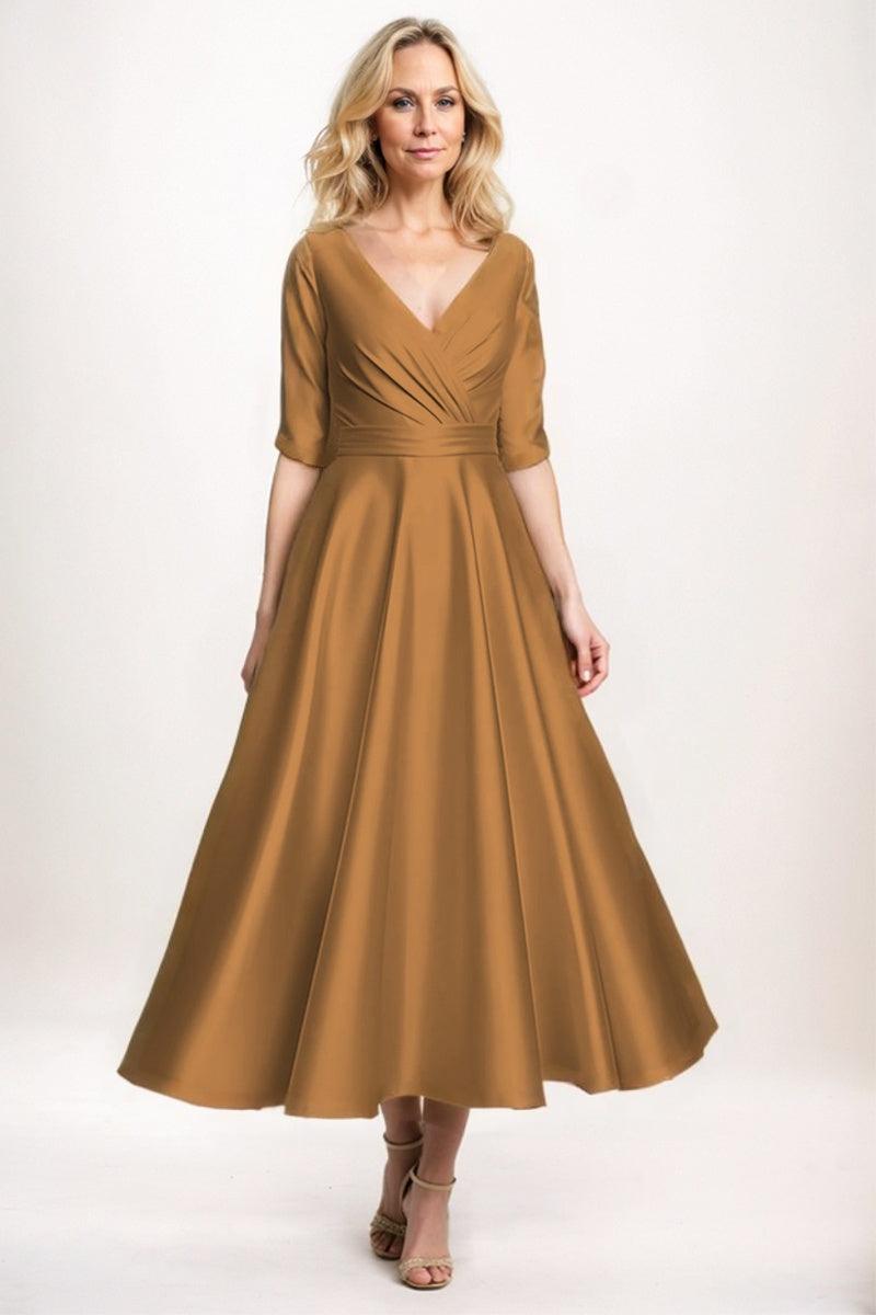 A-Line Midi Satin Mother Dress CM0261