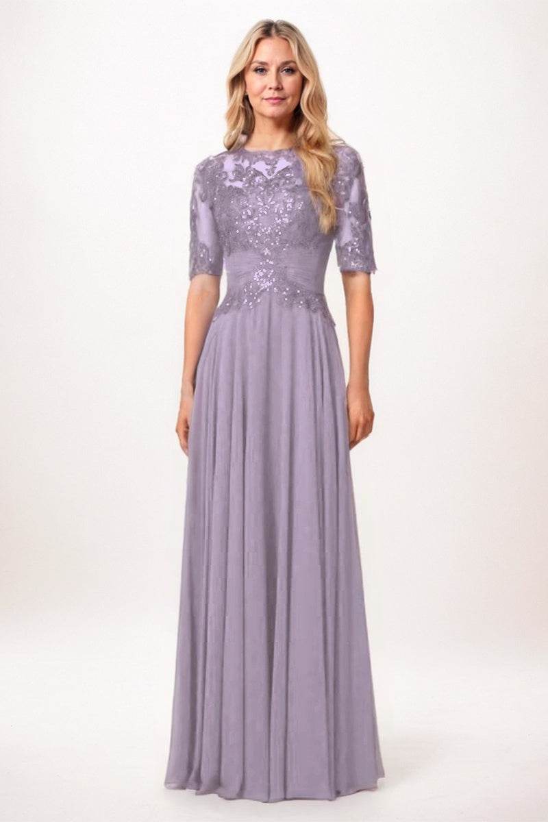 A-Line Maxi Chiffon Mother Dress CM0266