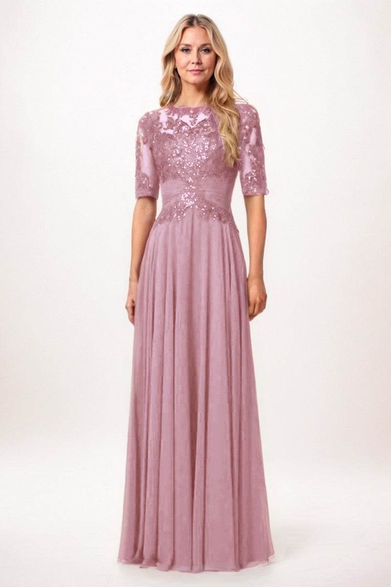 A-Line Maxi Chiffon Mother Dress CM0266