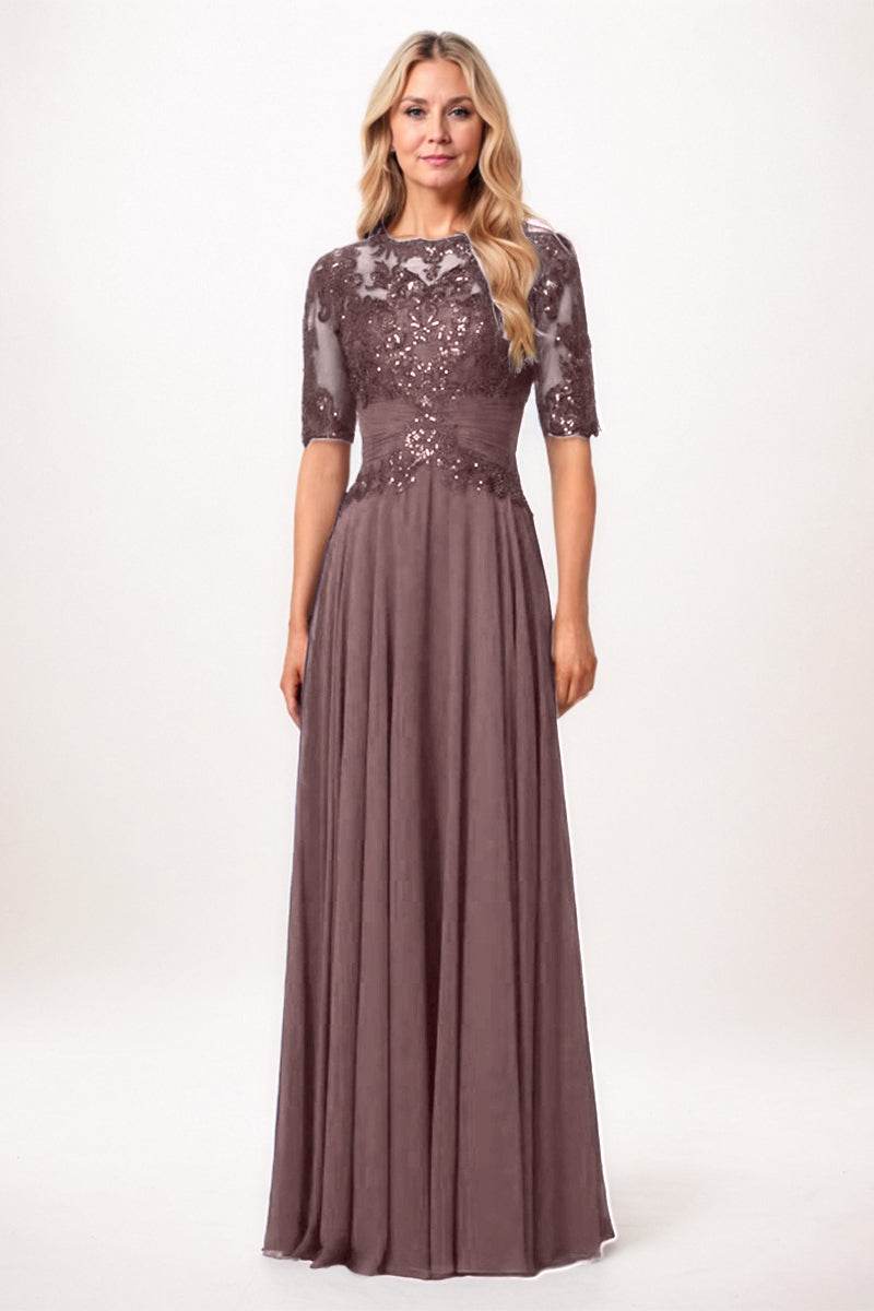 A-Line Maxi Chiffon Mother Dress CM0266
