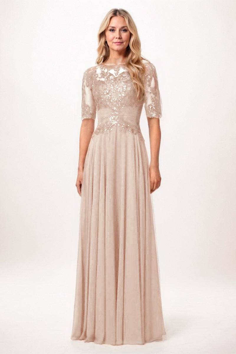 A-Line Maxi Chiffon Mother Dress CM0266