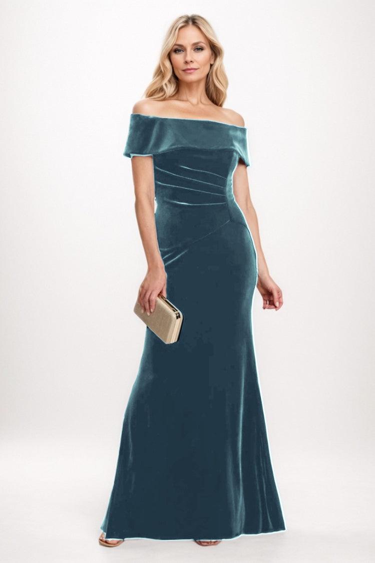 Sheath-Column Maxi Velvet Mother Of The Bride Dress CM0271