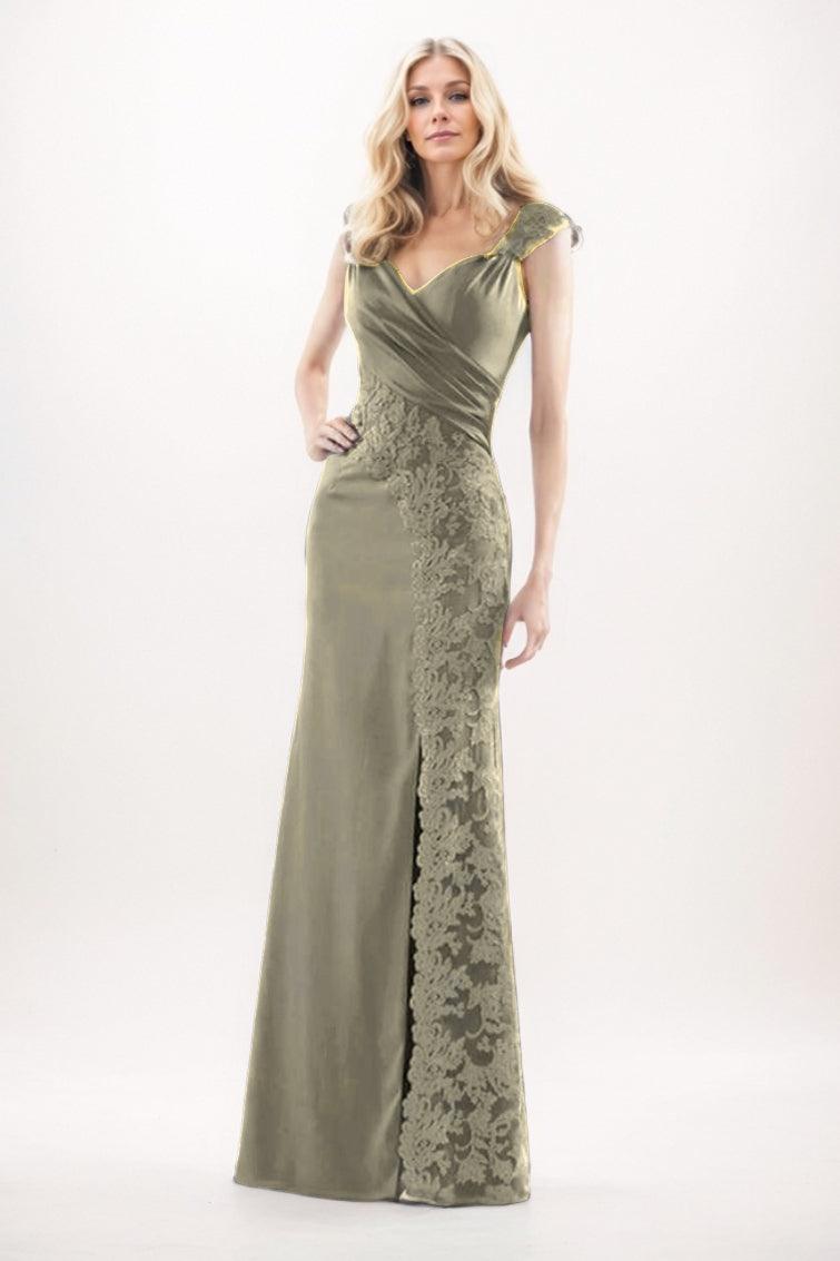 Sheath-Column Maxi Chiffon Mother Of The Bride Dress CM0275