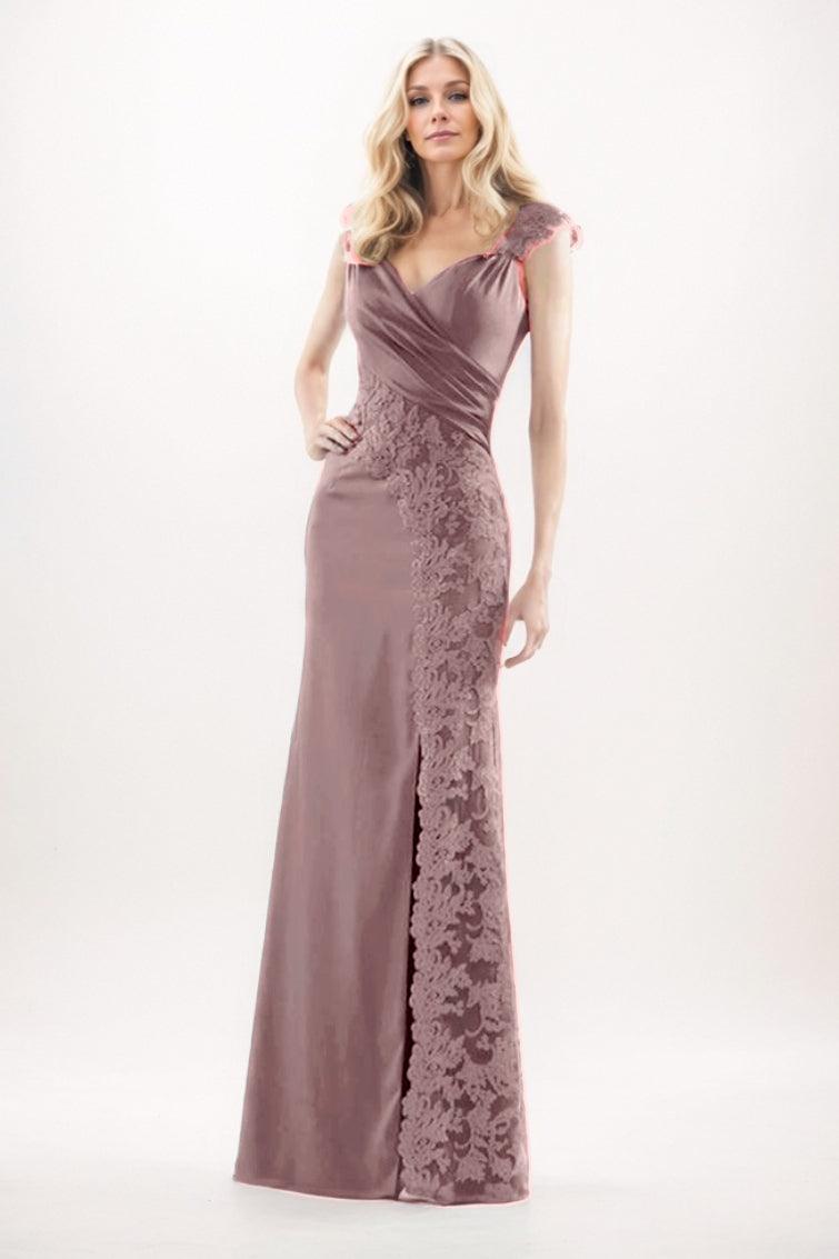 Sheath-Column Maxi Chiffon Mother Of The Bride Dress CM0275