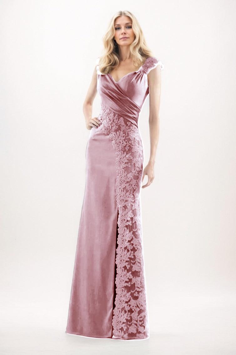 Sheath-Column Maxi Chiffon Mother Of The Bride Dress CM0275