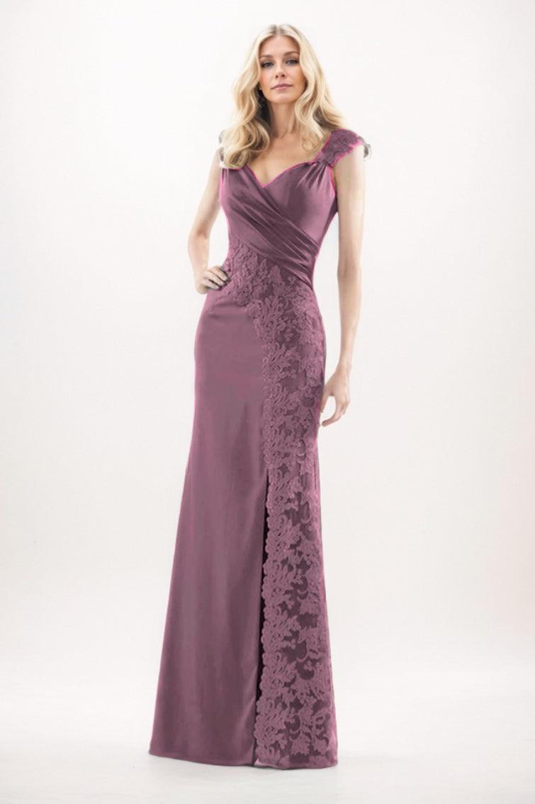 Sheath-Column Maxi Chiffon Mother Of The Bride Dress CM0275