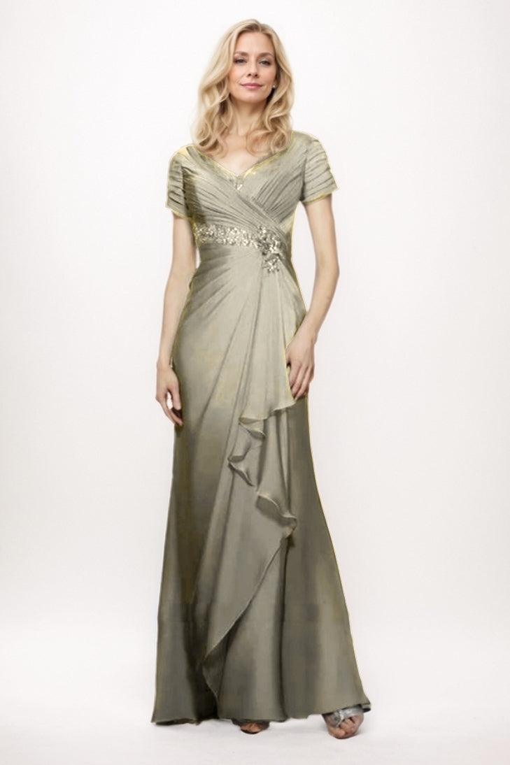 Sheath-Column Maxi Chiffon Mother Of The Bride Dress CM0277