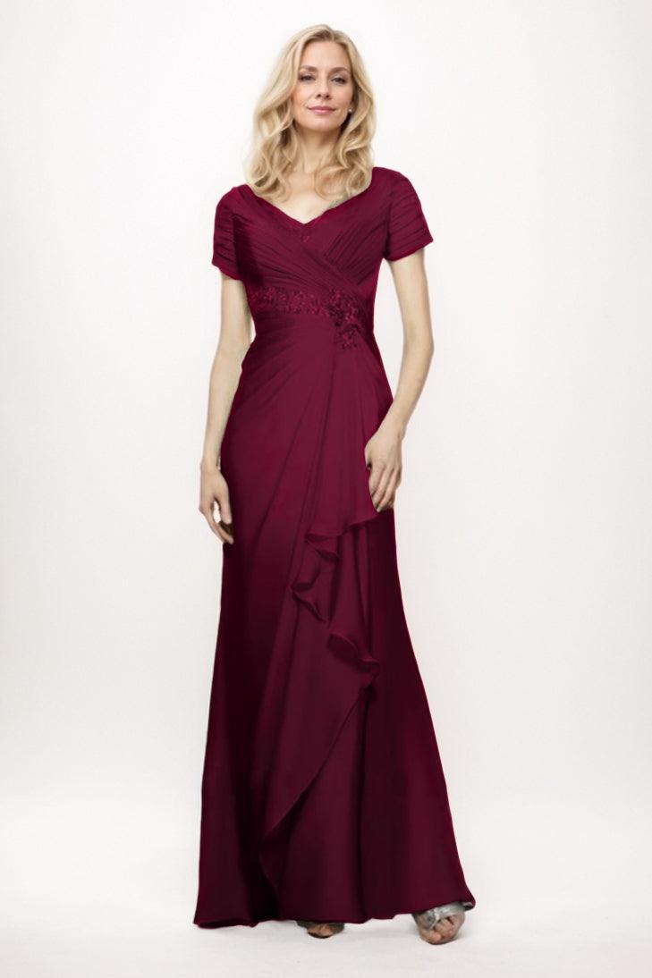 Sheath-Column Maxi Chiffon Mother Of The Bride Dress CM0277
