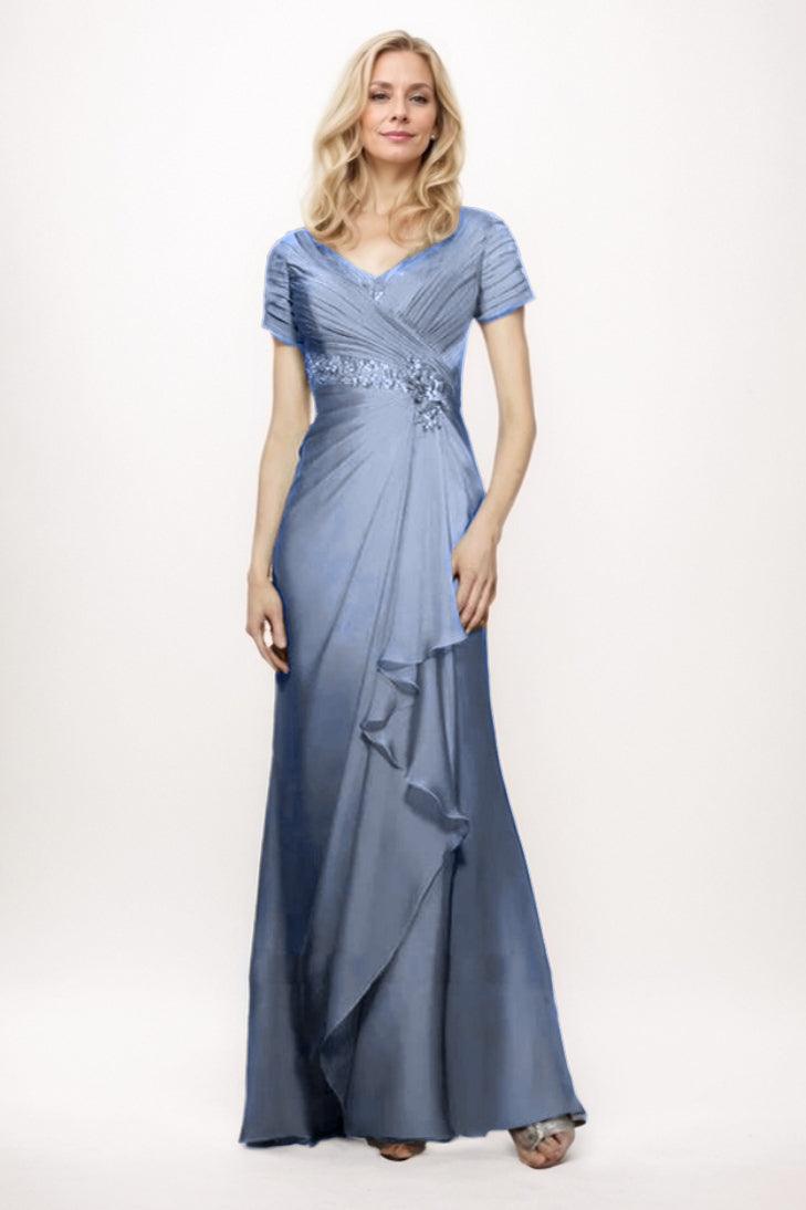 Sheath-Column Maxi Chiffon Mother Of The Bride Dress CM0277