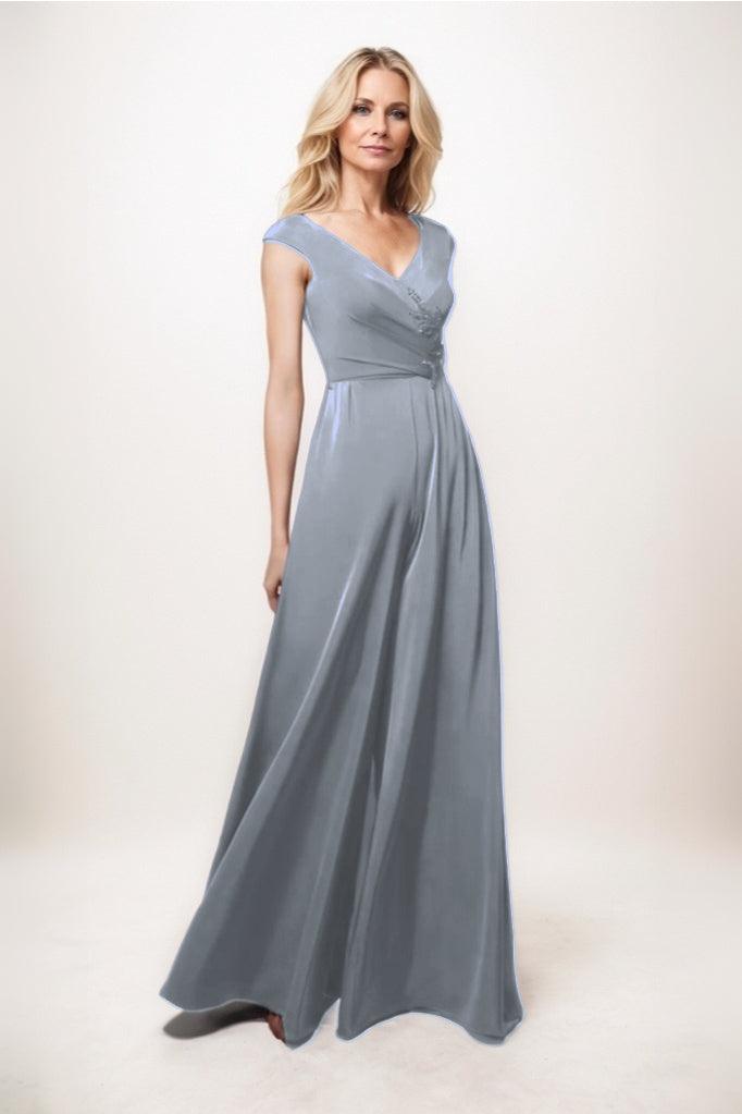 Jumpsuit Maxi Luxe Satin Mother Of The Bride Dress CM0278