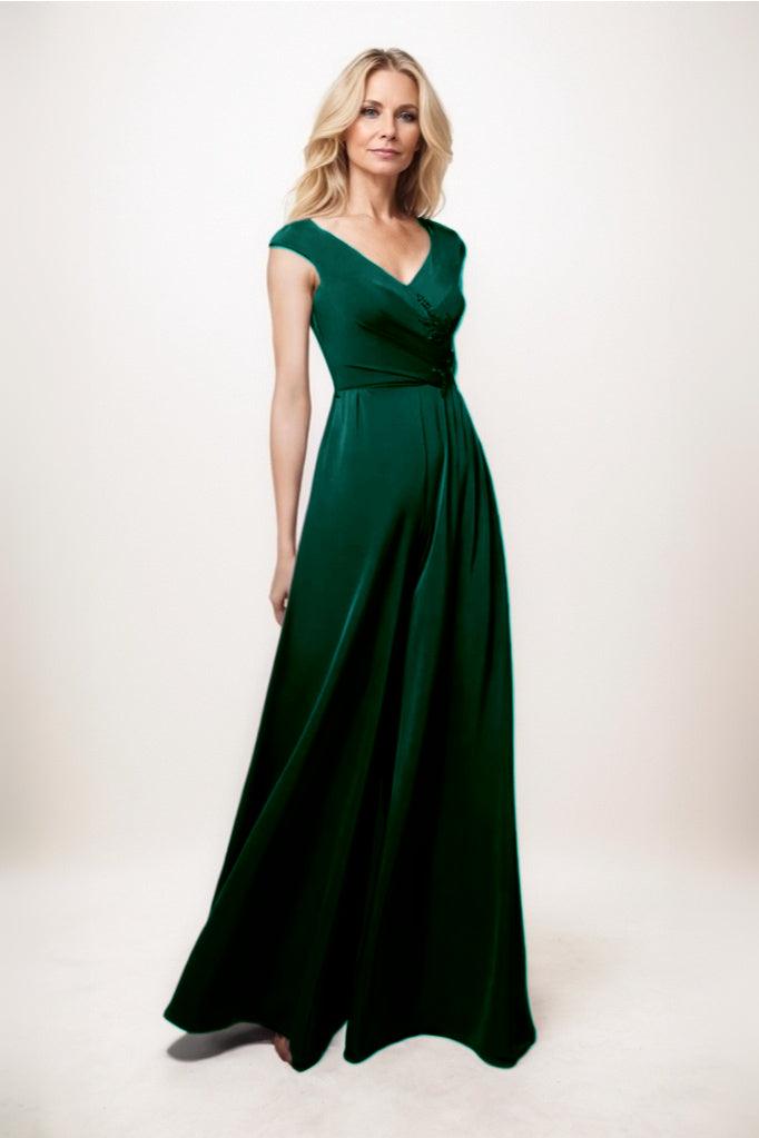 Jumpsuit Maxi Luxe Satin Mother Of The Bride Dress CM0278