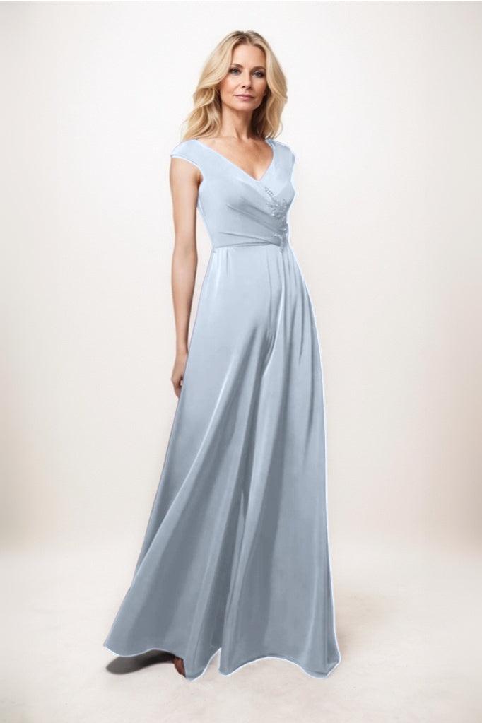 Jumpsuit Maxi Luxe Satin Mother Of The Bride Dress CM0278