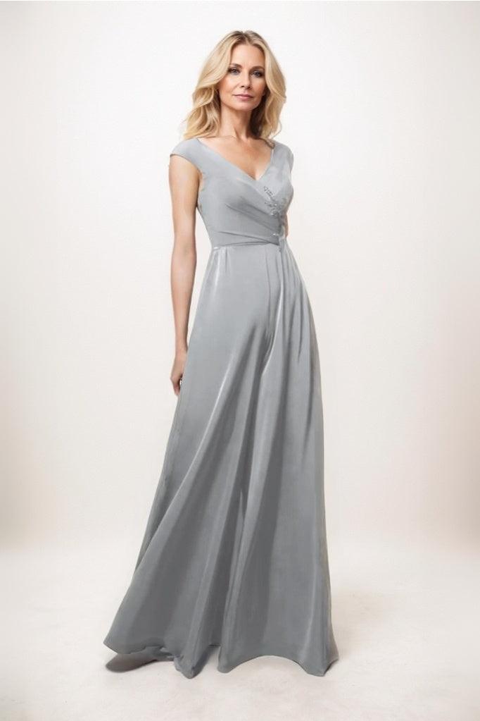 Jumpsuit Maxi Luxe Satin Mother Of The Bride Dress CM0278
