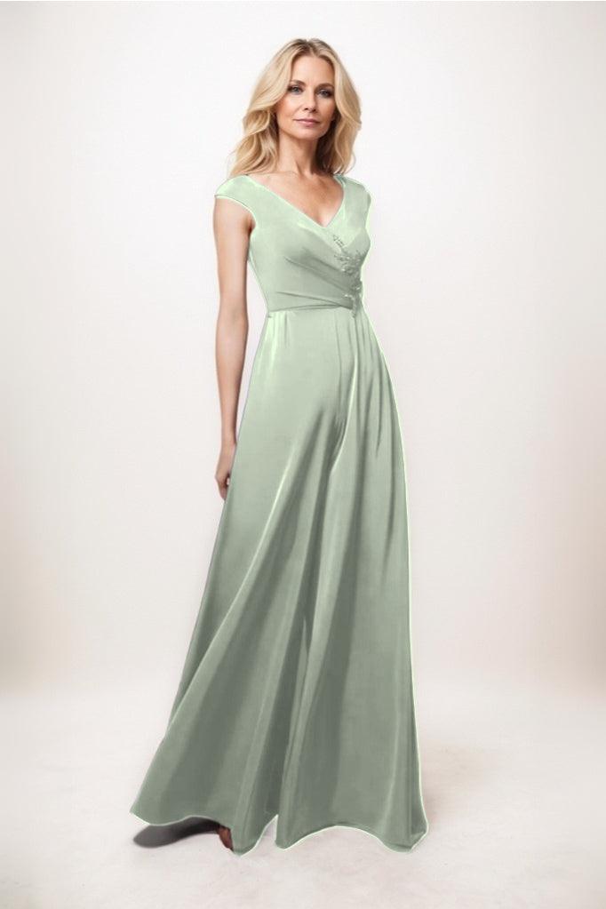 Jumpsuit Maxi Luxe Satin Mother Of The Bride Dress CM0278