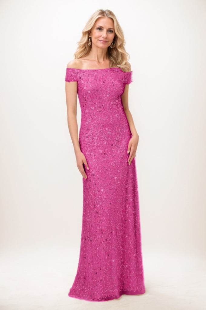 Sheath-Column Maxi Sequined Mother Of The Bride Dress CM0285