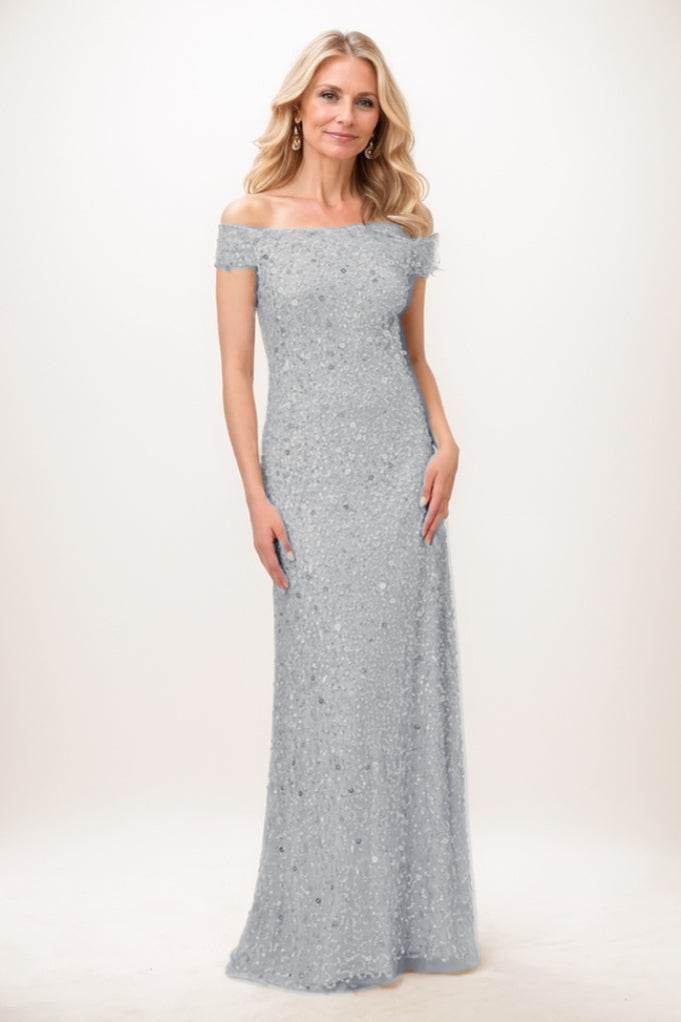 Sheath-Column Maxi Sequined Mother Of The Bride Dress CM0285
