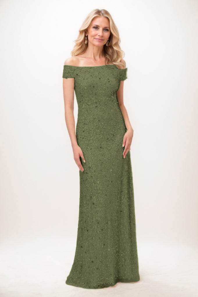 Sheath-Column Maxi Sequined Mother Of The Bride Dress CM0285