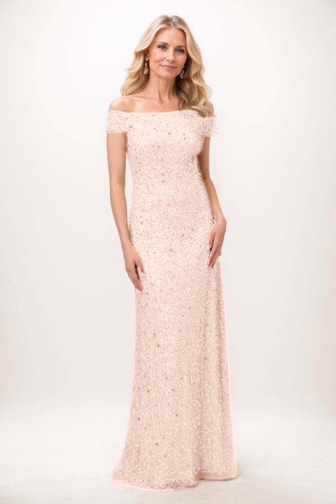 Sheath-Column Maxi Sequined Mother Of The Bride Dress CM0285