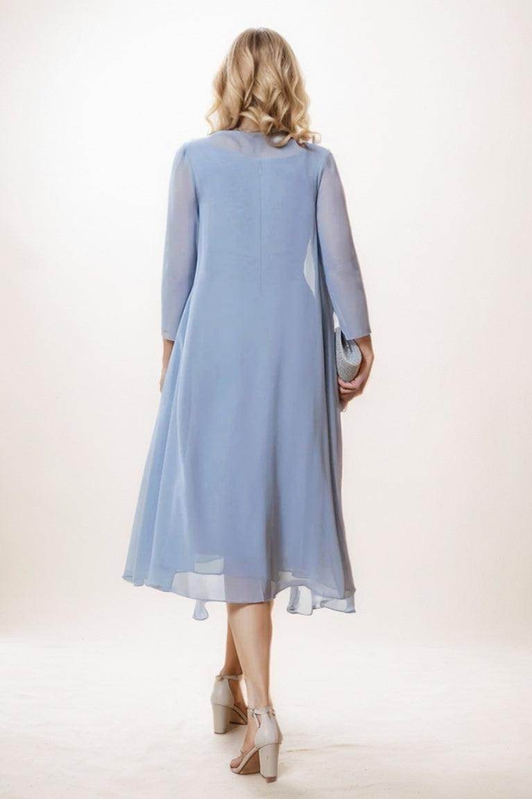 A-Line Midi Chiffon Mother Of The Bride Dress CM0291