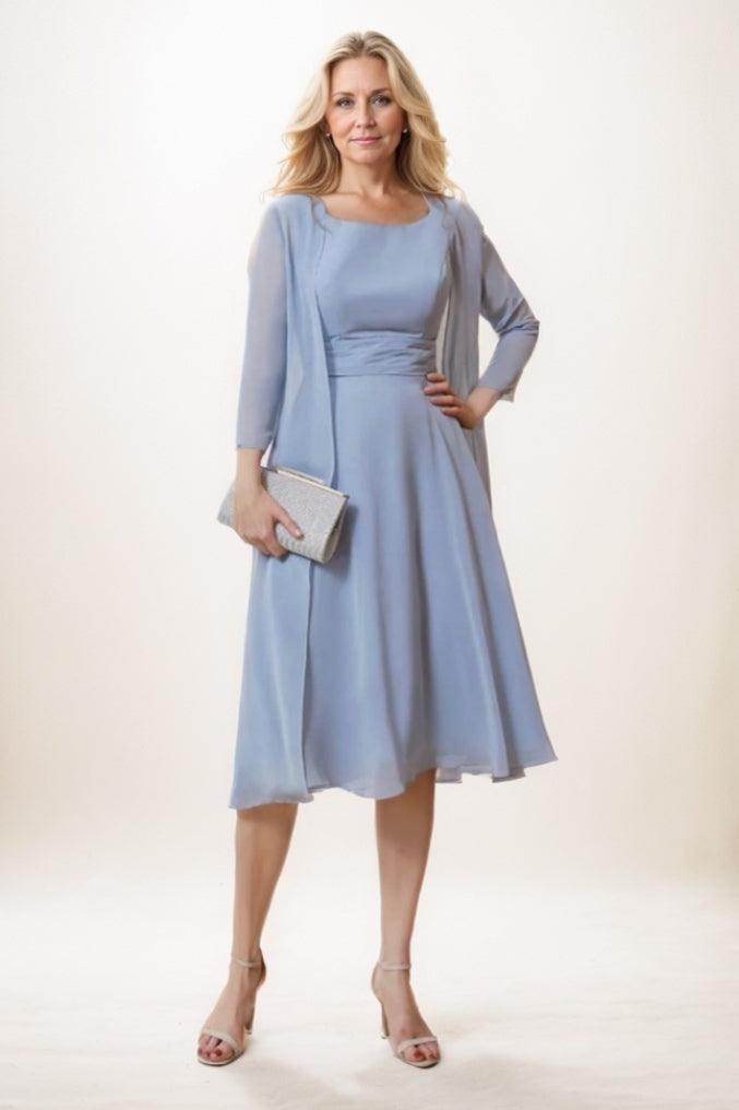 A-Line Midi Chiffon Mother Of The Bride Dress CM0291