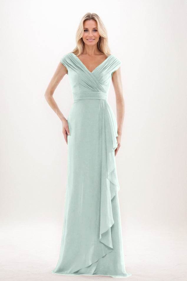 Sheath-Column Maxi Chiffon Mother Of The Bride Dress CM0312