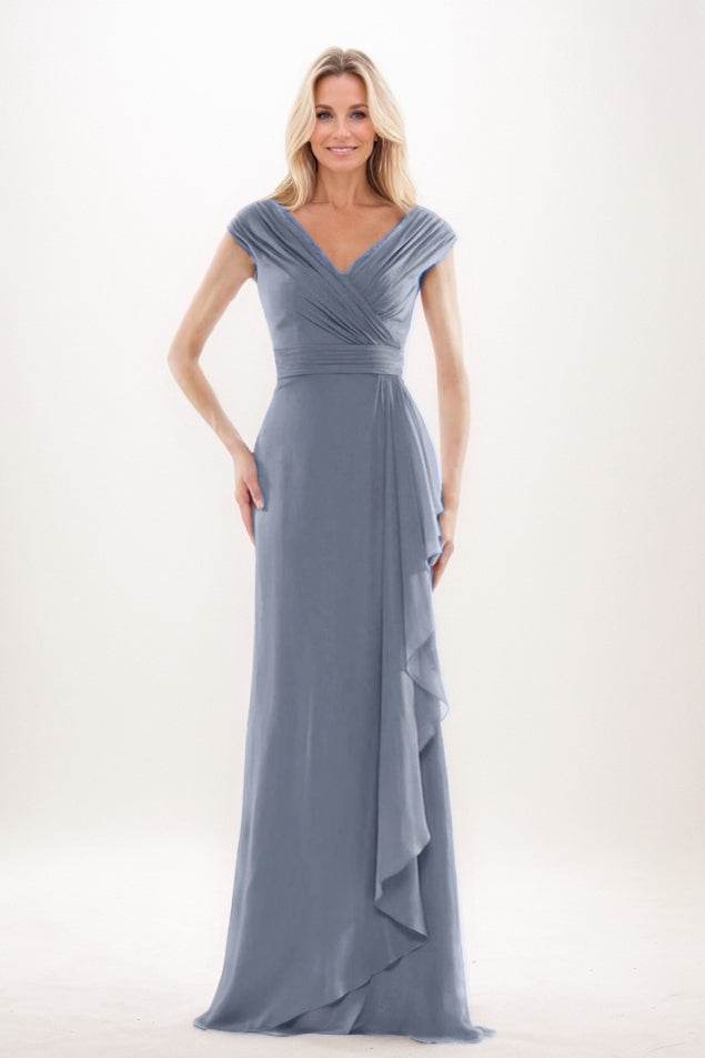 Sheath-Column Maxi Chiffon Mother Of The Bride Dress CM0312