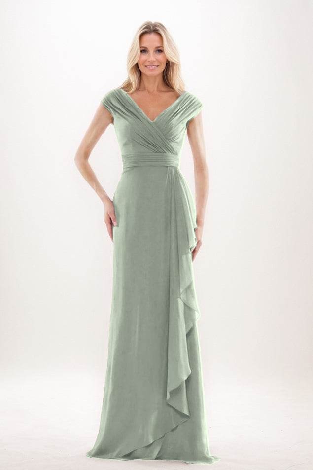 Sheath-Column Maxi Chiffon Mother Of The Bride Dress CM0312