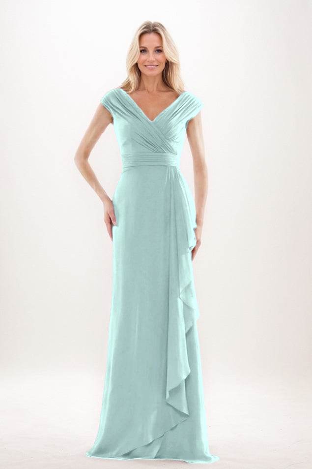 Sheath-Column Maxi Chiffon Mother Of The Bride Dress CM0312