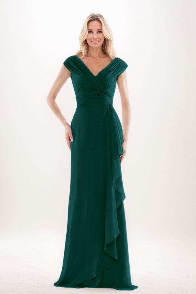 Sheath-Column Maxi Chiffon Mother Of The Bride Dress CM0312