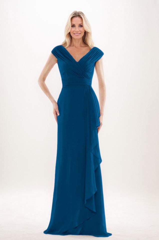 Sheath-Column Maxi Chiffon Mother Of The Bride Dress CM0312