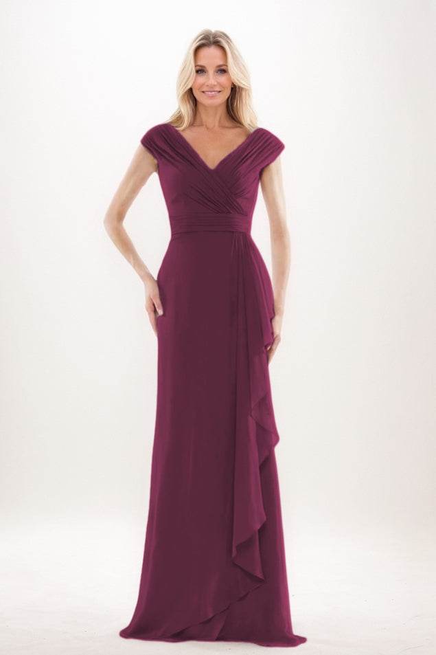 Sheath-Column Maxi Chiffon Mother Of The Bride Dress CM0312