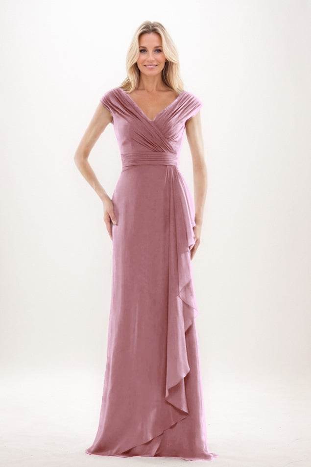 Sheath-Column Maxi Chiffon Mother Of The Bride Dress CM0312