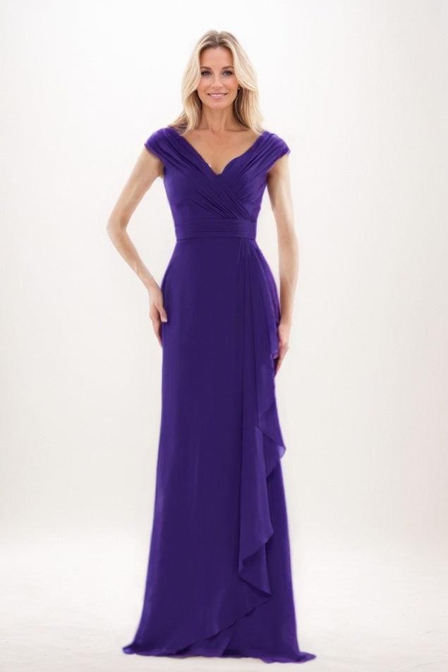 Sheath-Column Maxi Chiffon Mother Of The Bride Dress CM0312