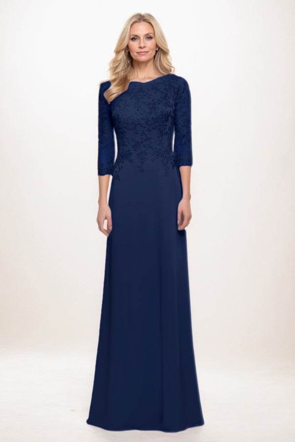 A-Line Maxi Chiffon Mother Of The Bride Dress CM0313